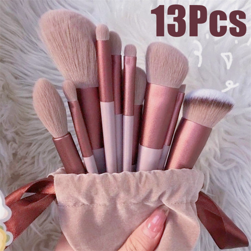 Conjunto de 13 pincéis de maquiagem, pincel para corretivo, blush, pó, sombra, iluminador, base, ferramentas cosméticas de beleza
