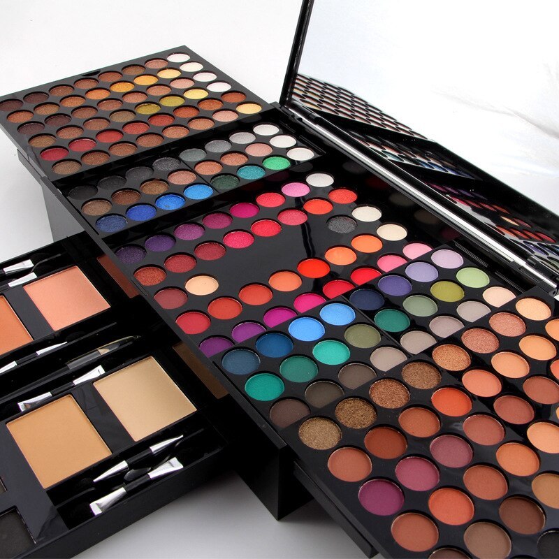 Conjunto de sombras e blush com 180 cores, caixa de paleta de maquiagem personalizada em formato de piano