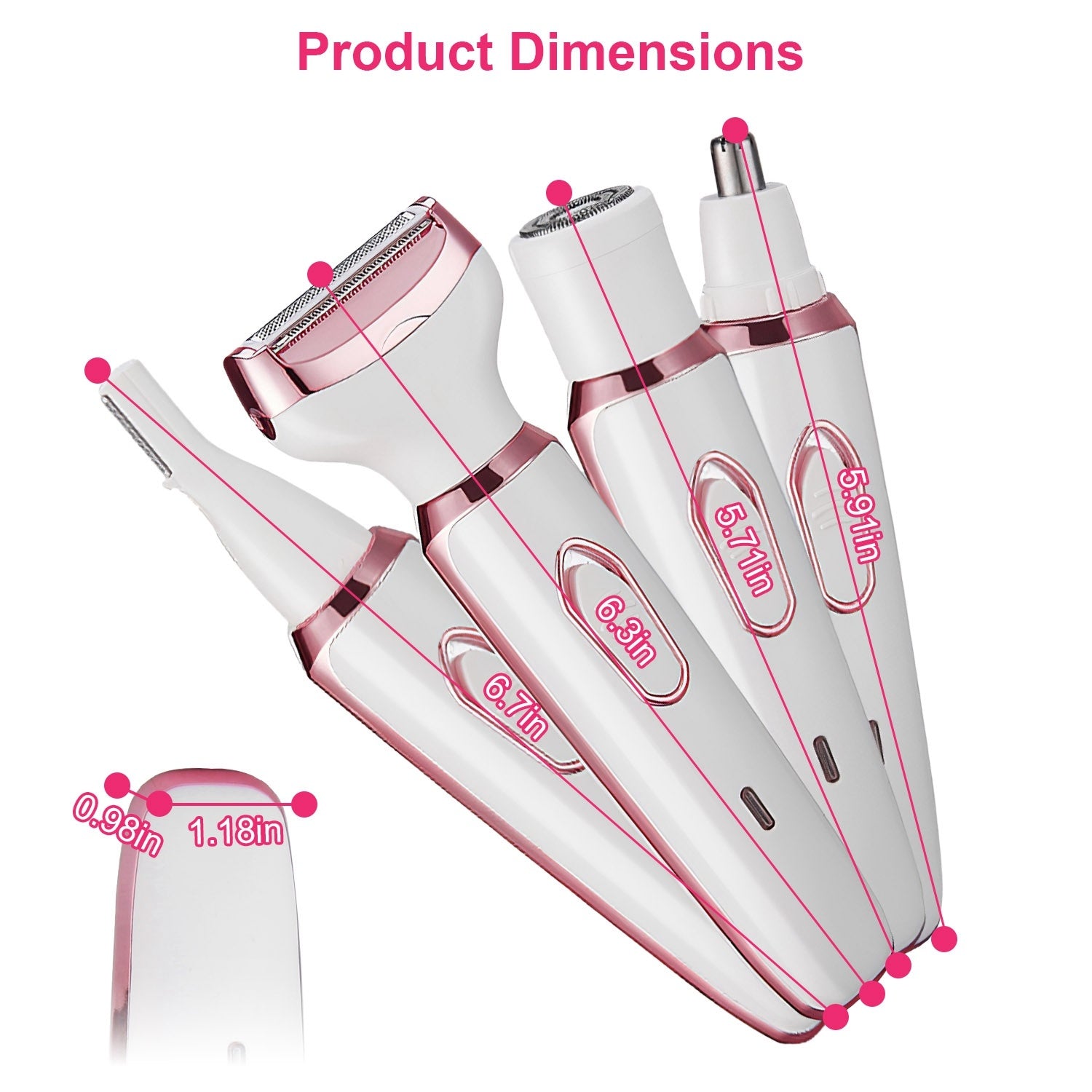 Depilador Elétrico para Mulheres / Kit De Higiene Recarregáveis Sobrancelha Nariz Pêlos Pêlos Pubianos Aparador De Biquíni Barbeador Facial
