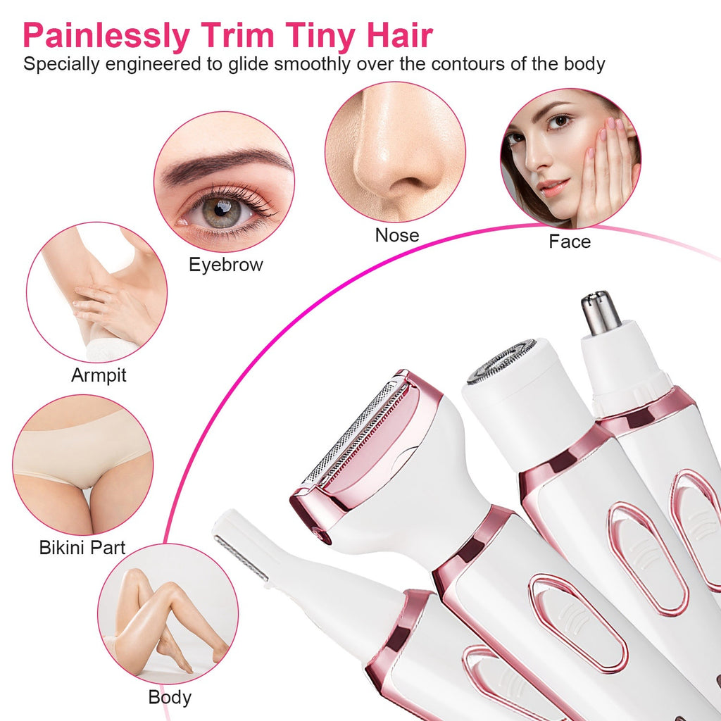 Depilador Elétrico para Mulheres / Kit De Higiene Recarregáveis Sobrancelha Nariz Pêlos Pêlos Pubianos Aparador De Biquíni Barbeador Facial