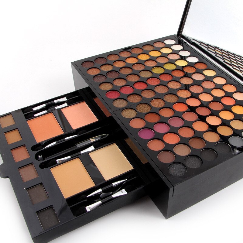 Conjunto de sombras e blush com 180 cores, caixa de paleta de maquiagem personalizada em formato de piano