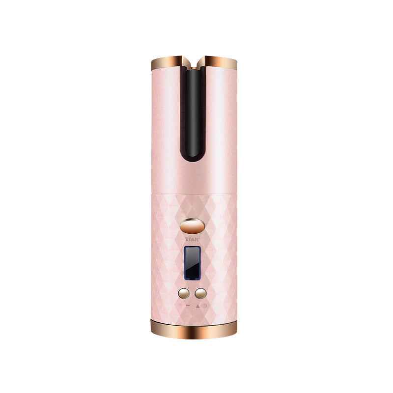 Modelador de cachos automático recarregável para mulheres, modelador de cachos portátil com tela LCD, modelador de cachos rotativo de cerâmica