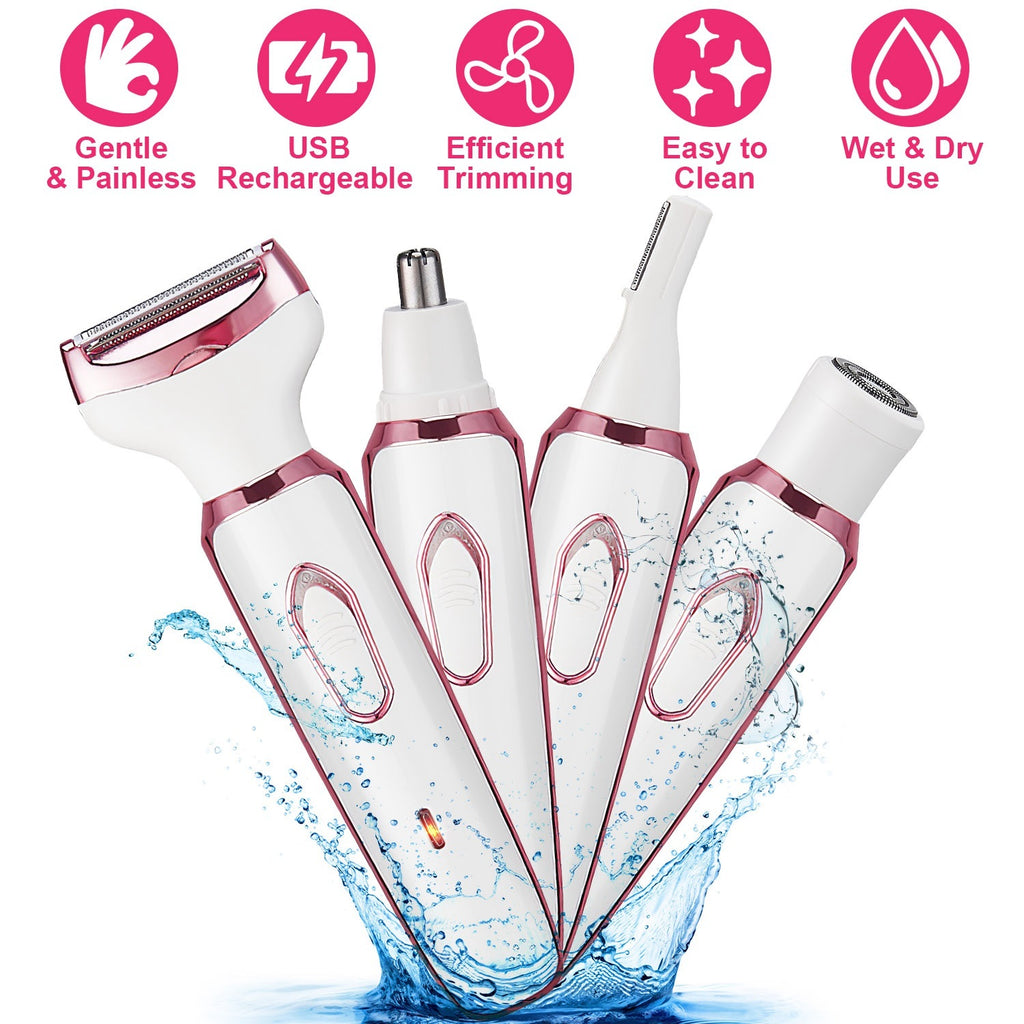 Depilador Elétrico para Mulheres / Kit De Higiene Recarregáveis Sobrancelha Nariz Pêlos Pêlos Pubianos Aparador De Biquíni Barbeador Facial