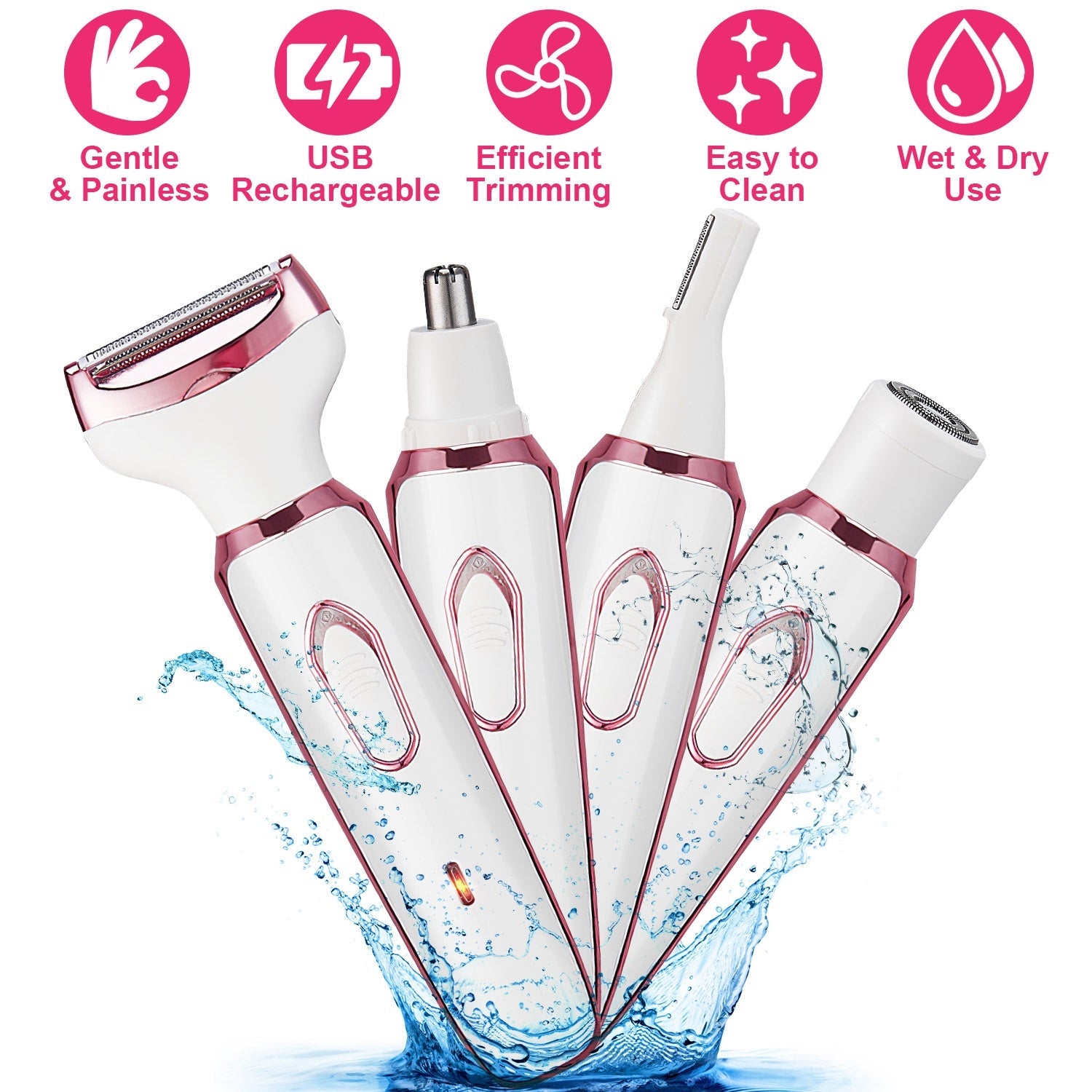 Depilador Elétrico para Mulheres / Kit De Higiene Recarregáveis Sobrancelha Nariz Pêlos Pêlos Pubianos Aparador De Biquíni Barbeador Facial